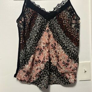 Maurices Black and Pink Floral Camisole